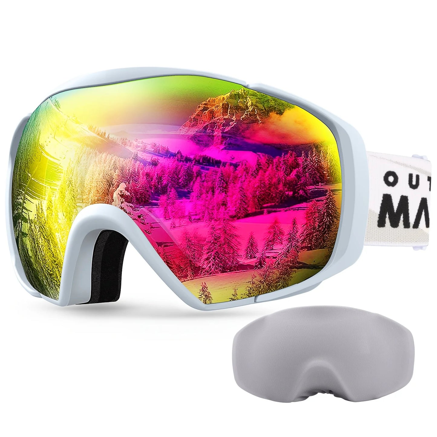OutdoorMaster Ski Goggles OTG Anti Fog with Cover for Men Snowboard