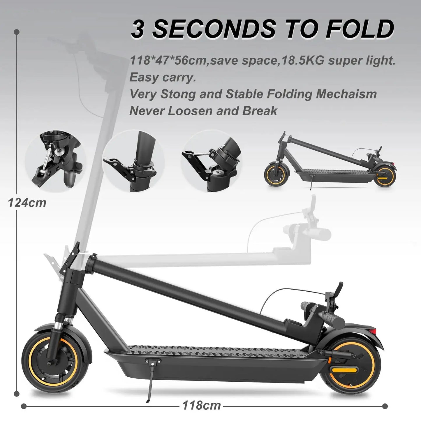 AOVOPRO ESMAX Electric Scooter 500W Foldable Shock Absorbing Anti Skid App