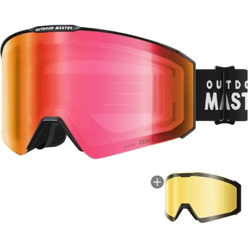 OutdoorMaster Falcon Ski Goggles ZEISS Lens OTG Anti Fog Magnetic Interchangeable