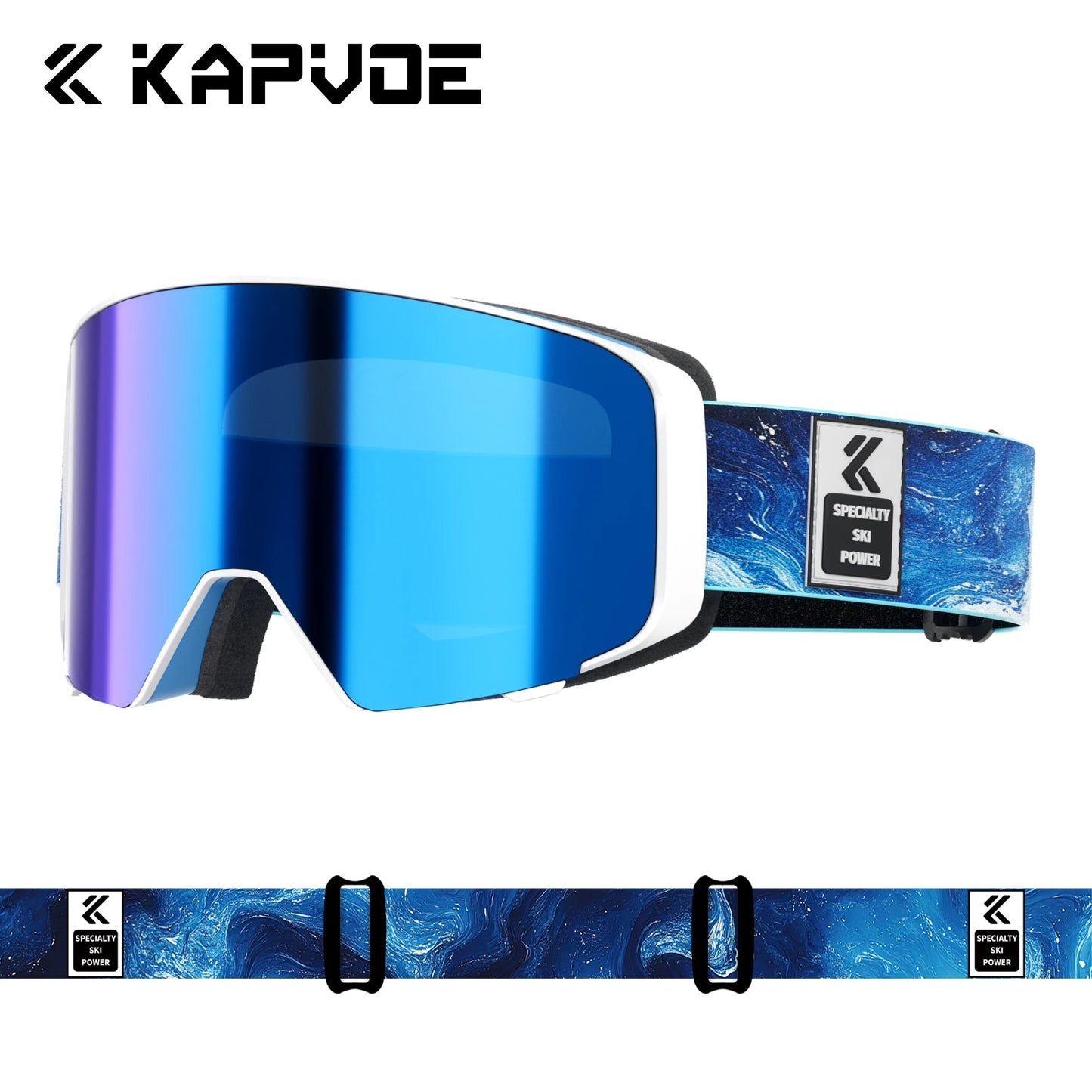Kapvoe Photochromic Ski Goggles Breathable UV400 Anti Fog Magnetic Snowboard