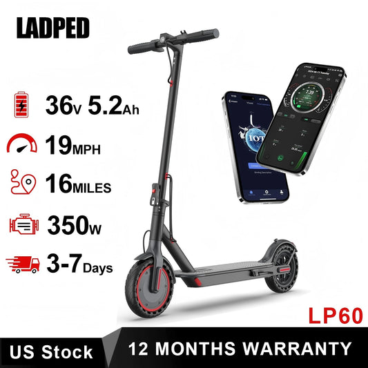 Ladped LP60 Electric Scooter 350W 19mph Foldable 8.5 Inch Tire For Adult