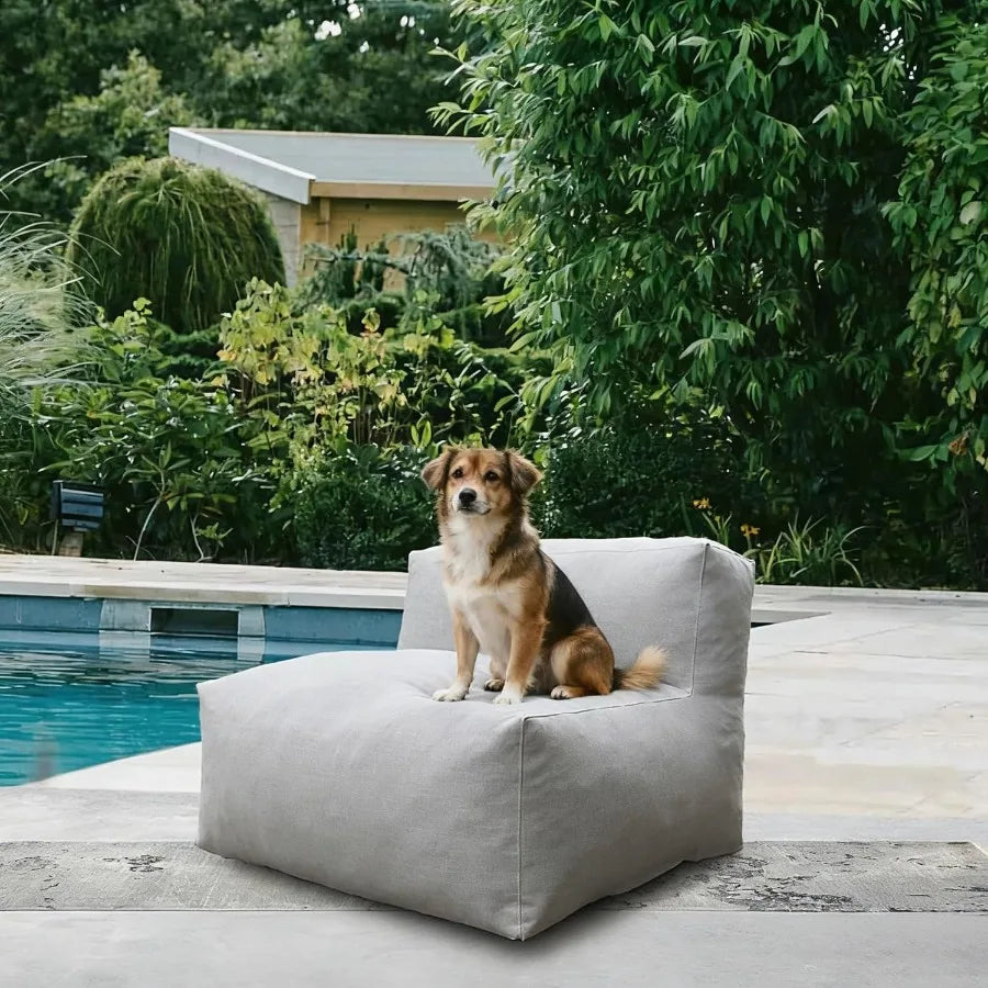 Modern Outdoor Set With Bean Bag Corner Chair And Sectional High Density Foam