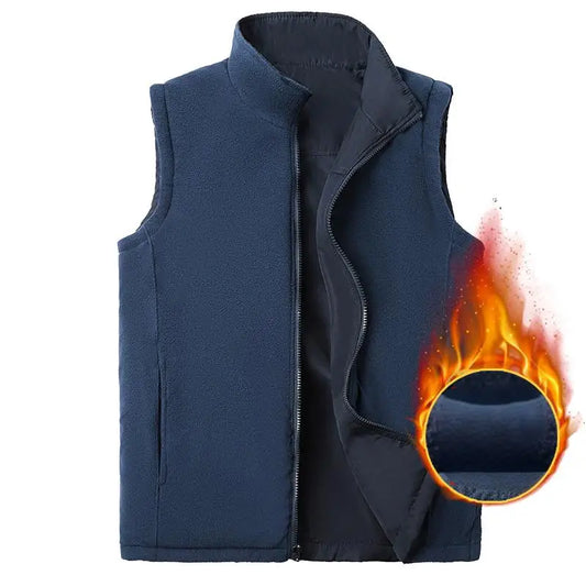 Winter Men Fleece Sleeveless Vest Outdoor Warm Sherpa Thick Multi Pocket 8XL