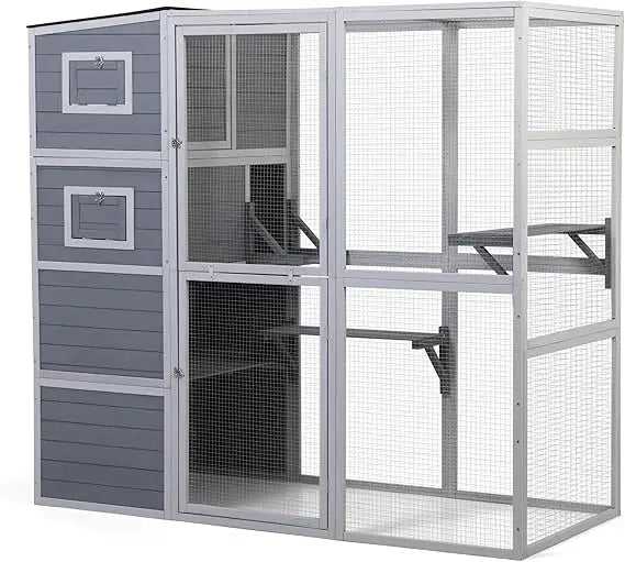 Outdoor Cat Enclosure 4 Tier Catio With Weatherproof Roof And Walk In Access