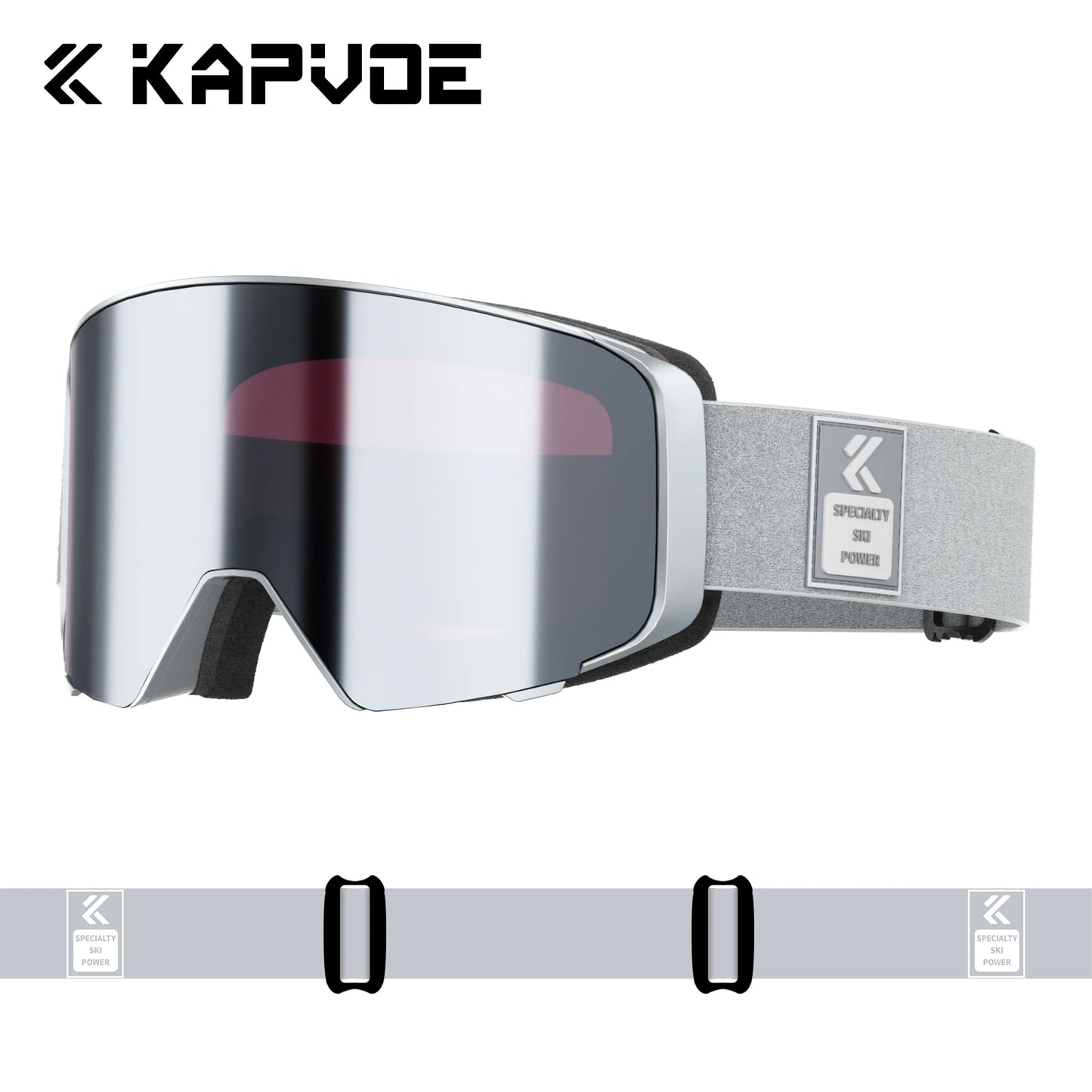 Kapvoe Photochromic Ski Goggles Breathable UV400 Anti Fog Magnetic Snowboard