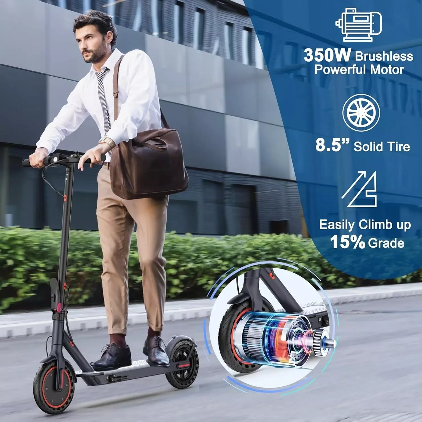 Ladped LP60 Electric Scooter 350W 19mph Foldable 8.5 Inch Tire For Adult