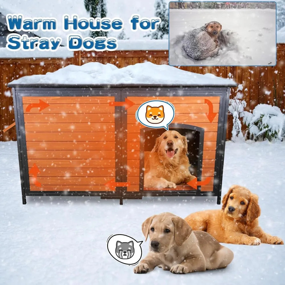 Extra Large Outdoor Insulated Dog House Weatherproof Six Sided Foam