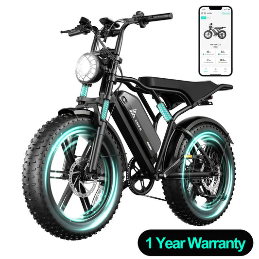 TST R002S 1500W Fat Tire Electric Bike 20 Inch All Terrain 28 MPH Range