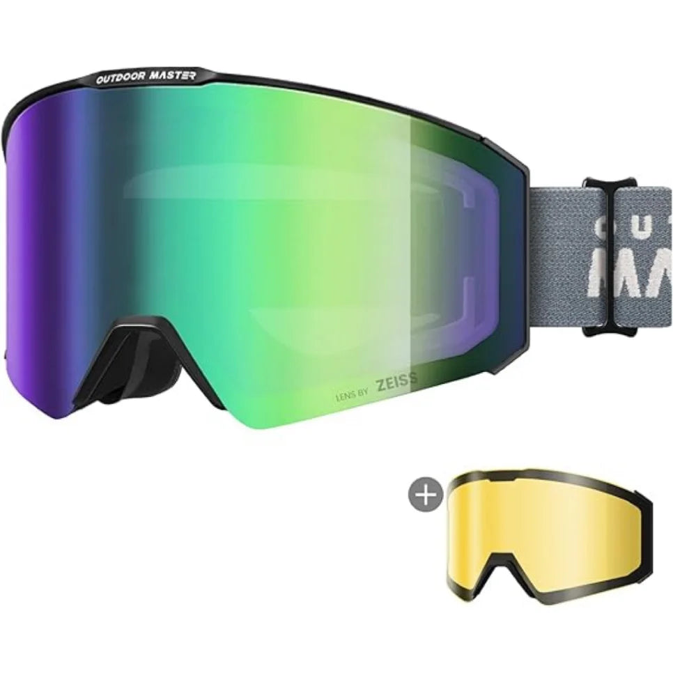 OutdoorMaster Falcon Ski Goggles ZEISS Lens OTG Anti Fog Magnetic Interchangeable