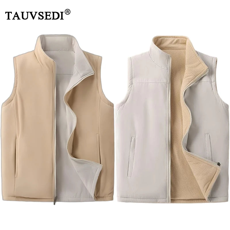 Winter Men Fleece Sleeveless Vest Outdoor Warm Sherpa Thick Multi Pocket 8XL