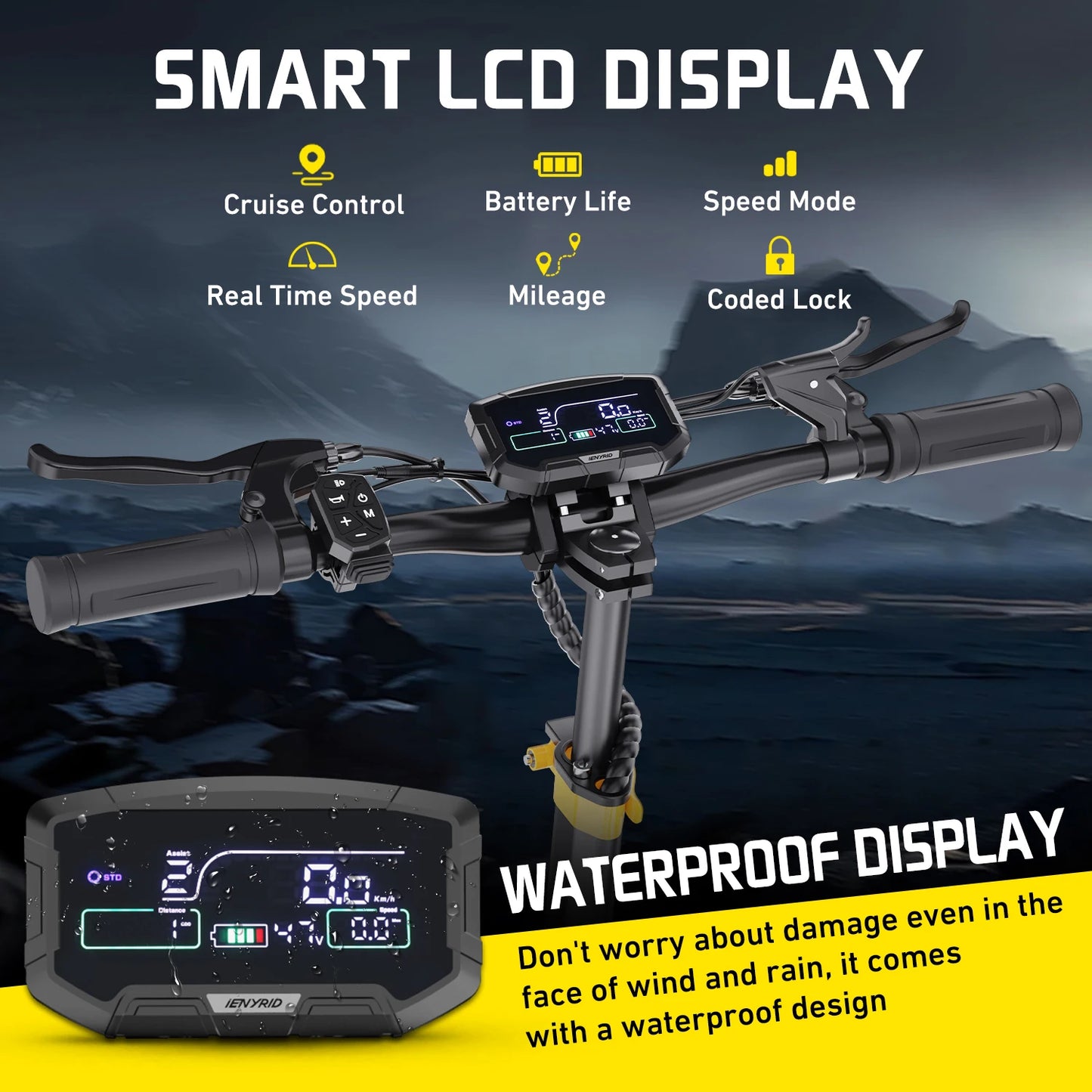 IENYRID ES1 Foldable Electric Scooter 2400W Dual Motor 48V 20Ah 10 Inches