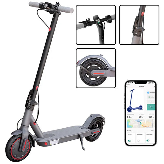 LADPED Electric Scooter 350W 19mph APP Smart Scooter Shock-absorbing Anti-skid ‎8.5 Inches Folding waterproof Electric Scooter