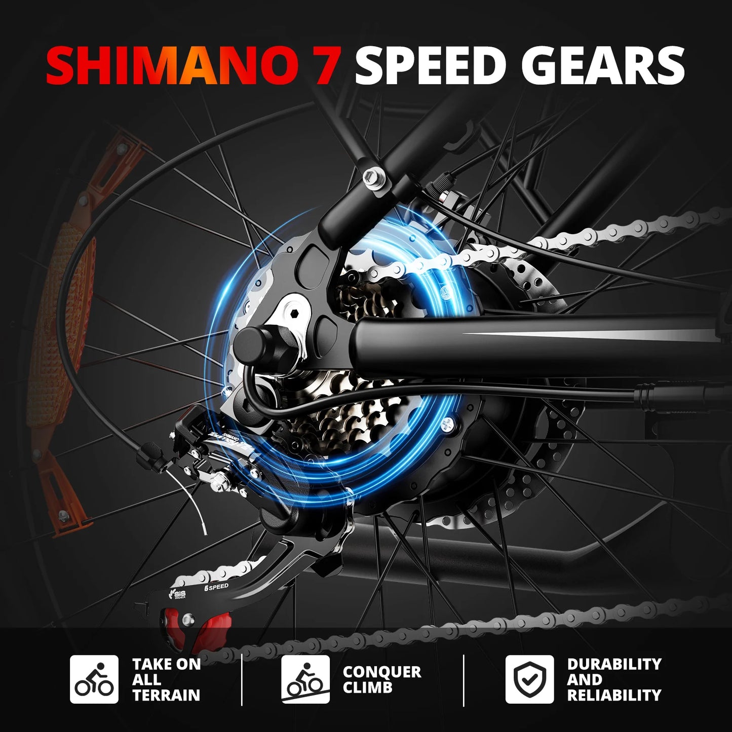 Amyet Eb26 Electric Bike 1500W Peak 48V 15Ah Adults 26 Inch Fat Tire Bike 31mph