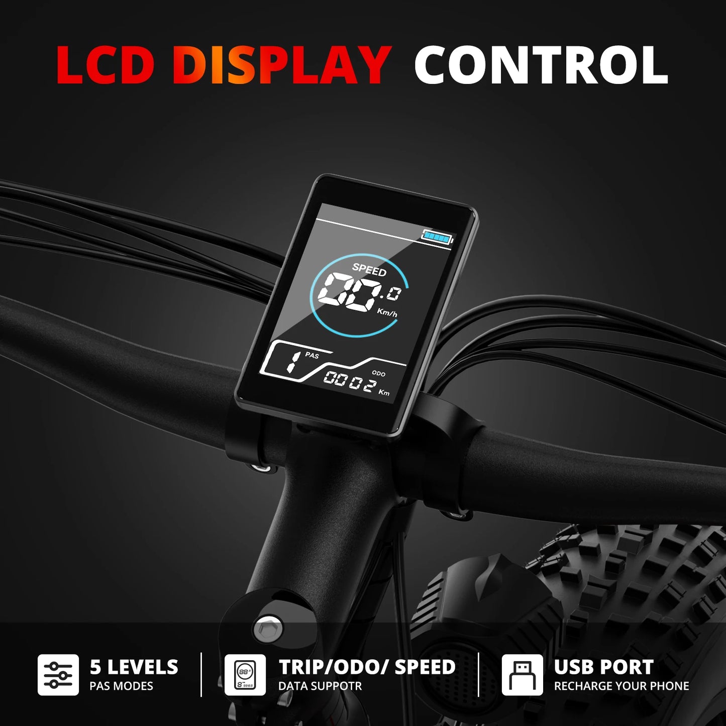 Amyet Eb26 Electric Bike 1500W Peak 48V 15Ah Adults 26 Inch Fat Tire Bike 31mph