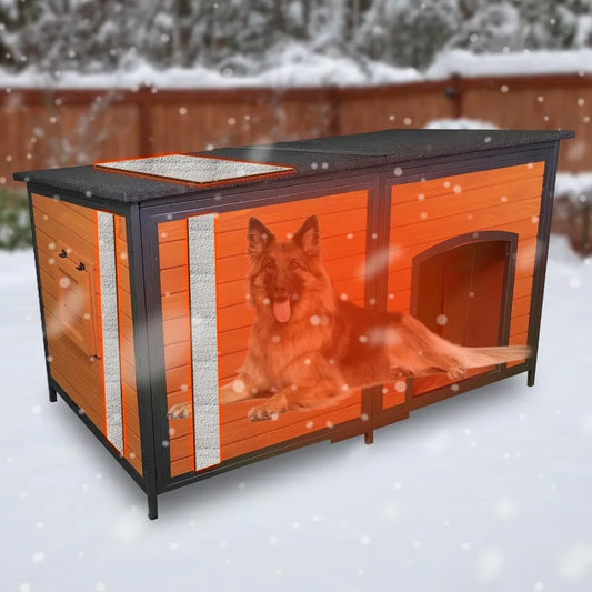 Extra Large Outdoor Insulated Dog House Weatherproof Six Sided Foam