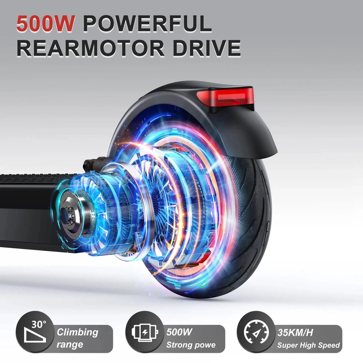 AOVOPRO ESMAX Electric Scooter 500W Foldable Shock Absorbing Anti Skid App