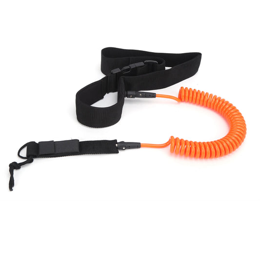 Surfboard Leash TPU Heliciform High Elastic Comfort Safety Rope Orange
