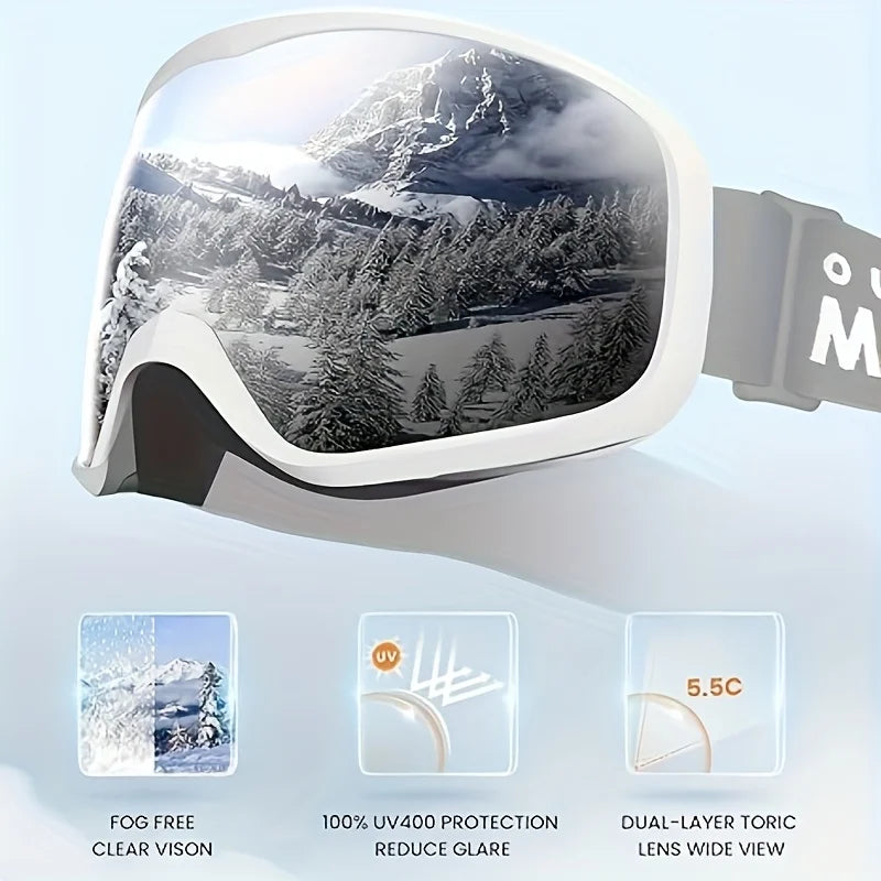 OutdoorMaster OTG Ski Goggles Owl Snowboard UV Protection Anti Fog