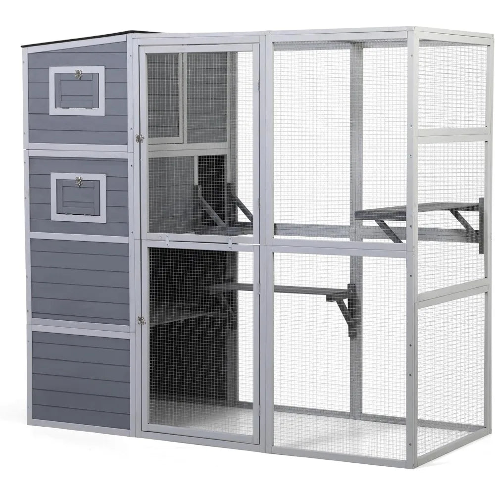 Outdoor Cat Enclosure 4 Tier Catio With Weatherproof Roof And Walk In Access