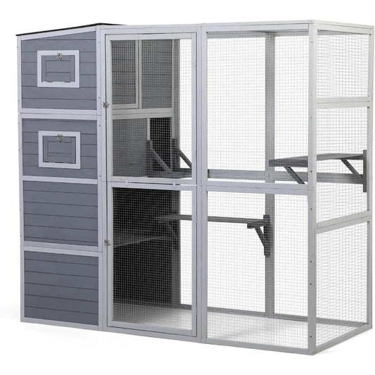 Outdoor Cat Enclosure 4 Tier Catio With Weatherproof Roof And Walk In Access