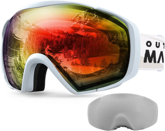OutdoorMaster Ski Goggles OTG Anti Fog with Cover for Men Snowboard