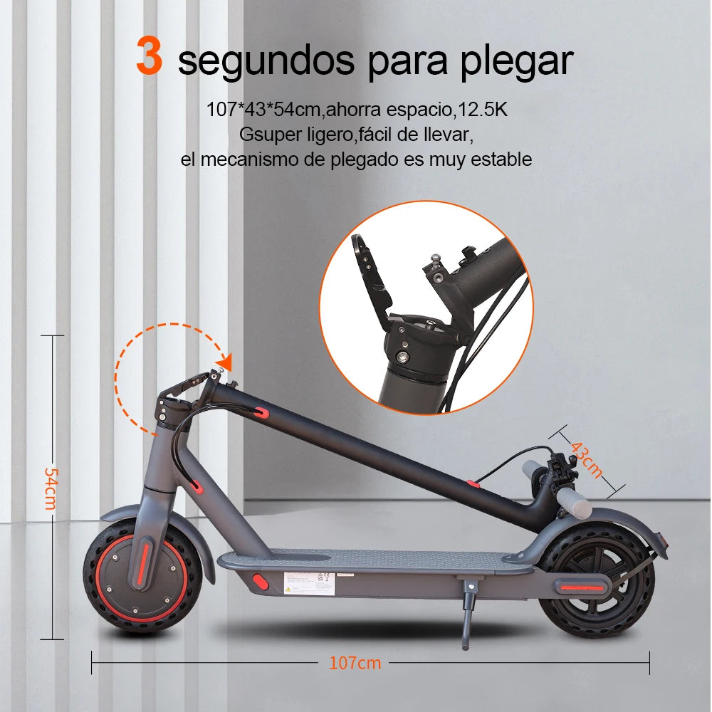 LADPED Electric Scooter 350W 19mph APP Smart Scooter Shock-absorbing Anti-skid ‎8.5 Inches Folding waterproof Electric Scooter