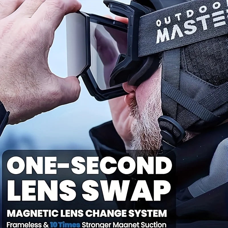 OutdoorMaster Falcon Ski Goggles ZEISS Lens OTG Anti Fog Magnetic Interchangeable