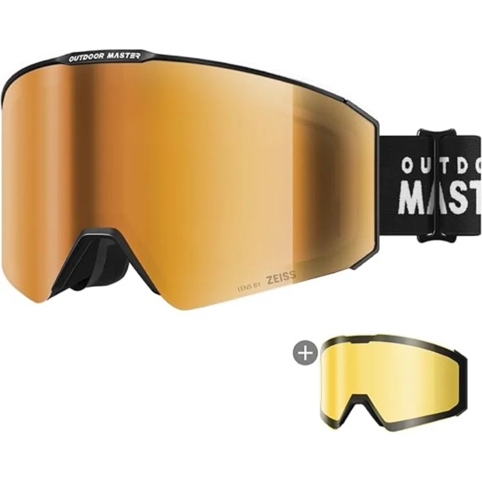 OutdoorMaster Falcon Ski Goggles ZEISS Lens OTG Anti Fog Magnetic Interchangeable
