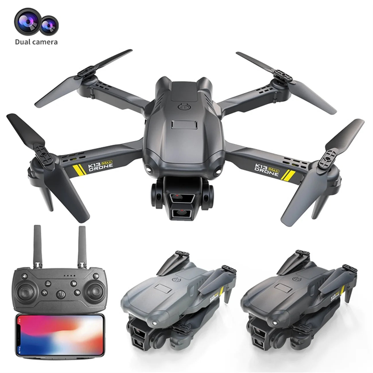 K13 Drone Quadcopter Remote Control Handle Four Axis Aircraft HD 6K Photography UAV Altitude Fixation Helicopter Toys