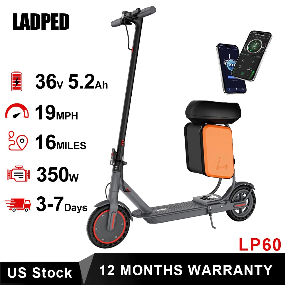 Ladped LP60 Electric Scooter 350W 19mph Foldable 8.5 Inch Tire For Adult