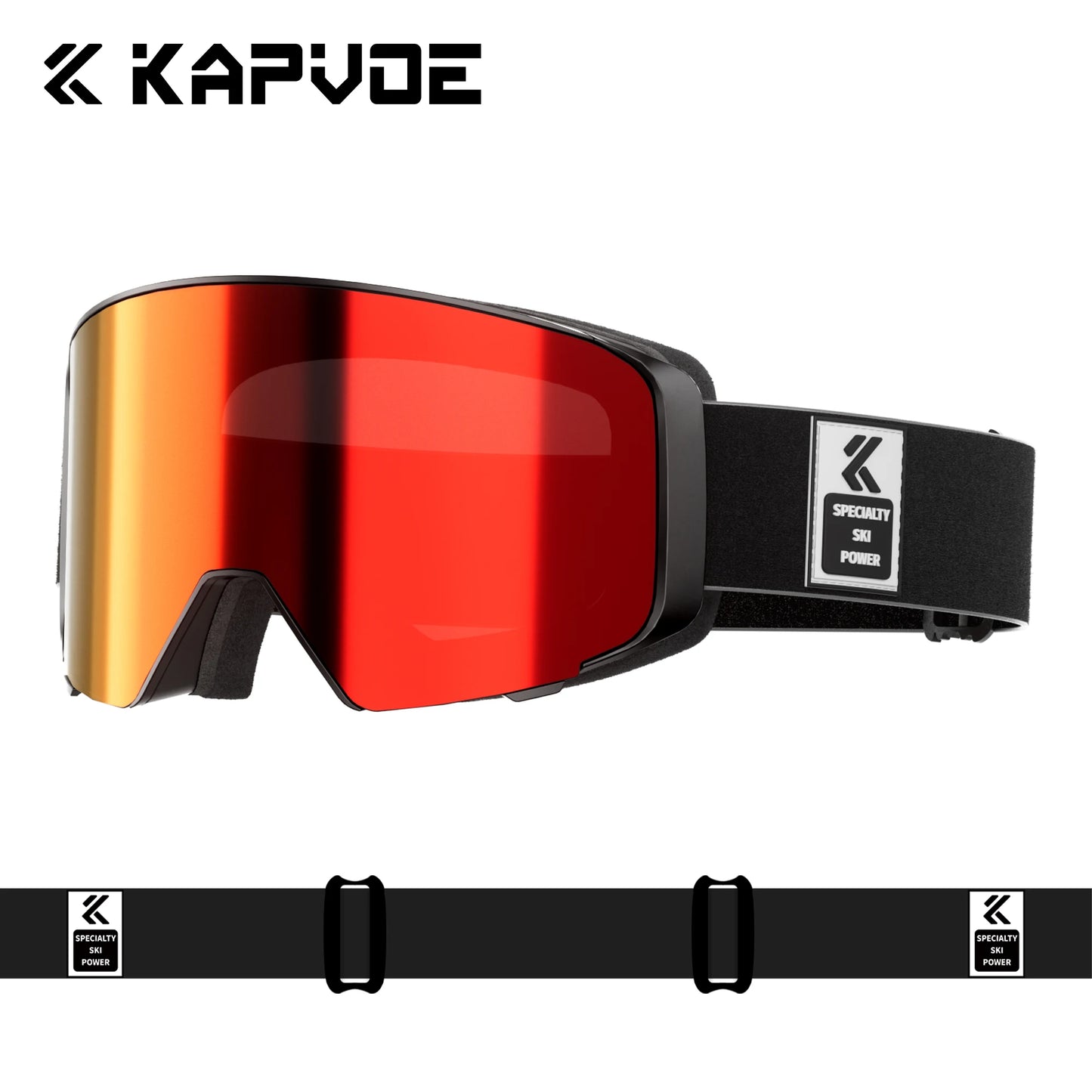 Kapvoe Photochromic Ski Goggles Breathable UV400 Anti Fog Magnetic Snowboard