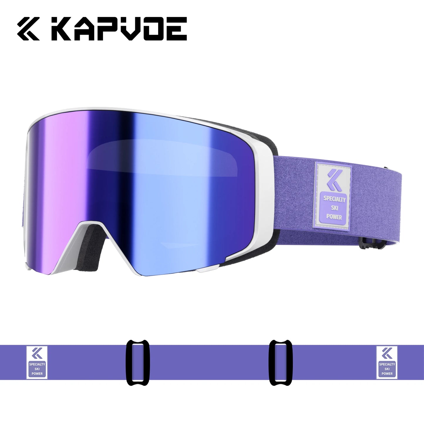 Kapvoe Photochromic Ski Goggles Breathable UV400 Anti Fog Magnetic Snowboard