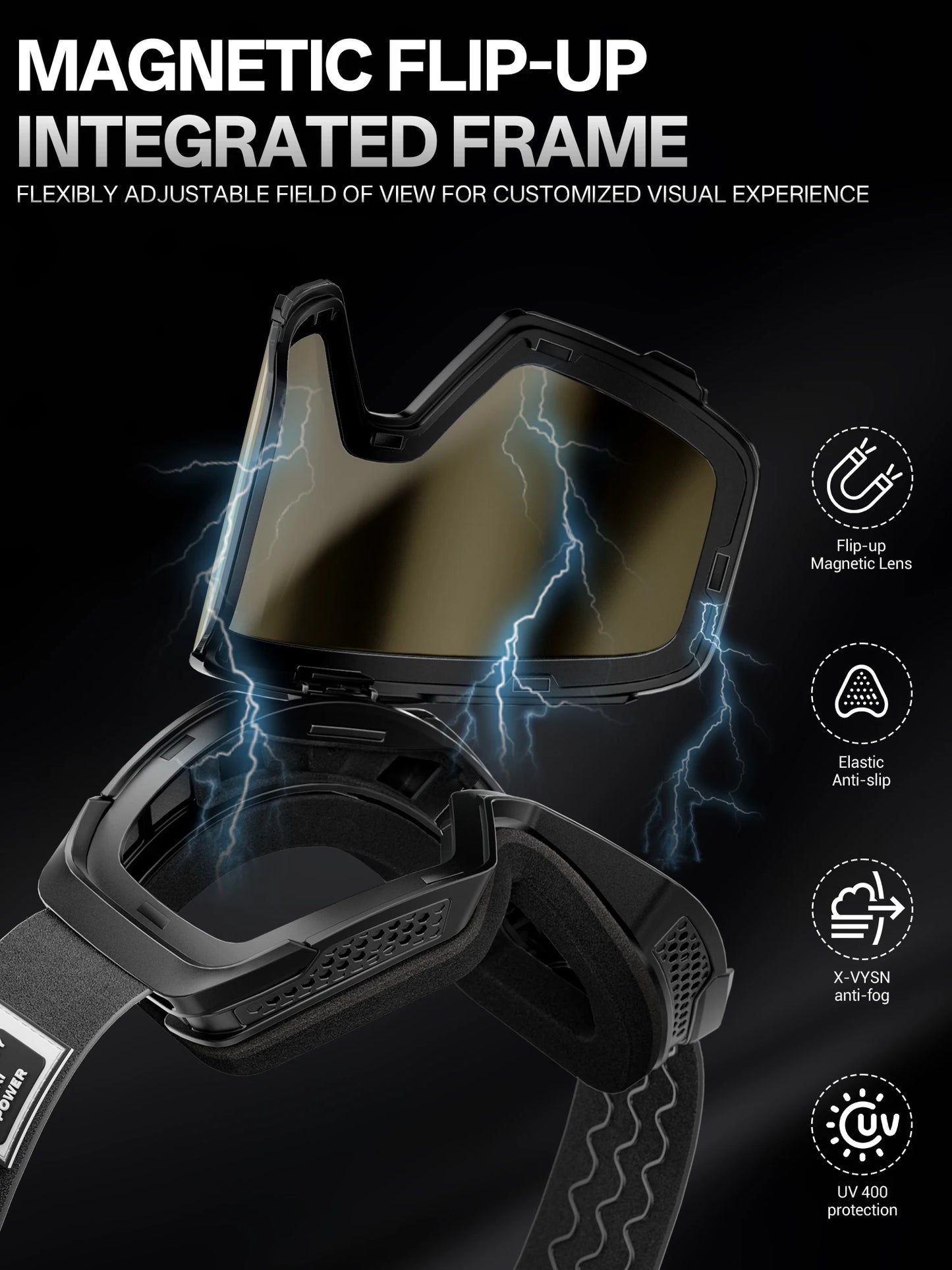 Kapvoe Photochromic Ski Goggles Breathable UV400 Anti Fog Magnetic Snowboard